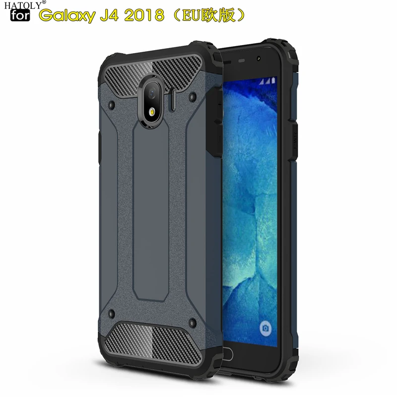 Чехол HATOLY для Samsung Galaxy J4 2018 тяжелый армированный тонкий жесткий резиновый чехол