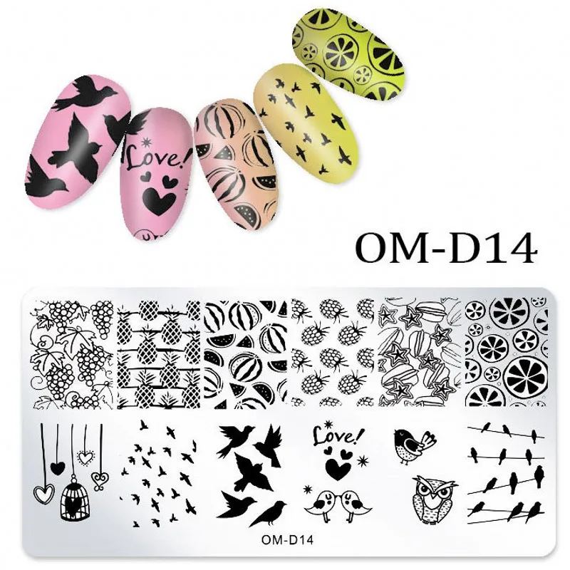 Трафареты для ногтей 1 шт. геометрические узоры дизайна печатные пластины