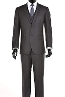2019 custom slim fit elegant mens charcoal gray two button three piece wedding suit wedding suits groomsmen best man costume