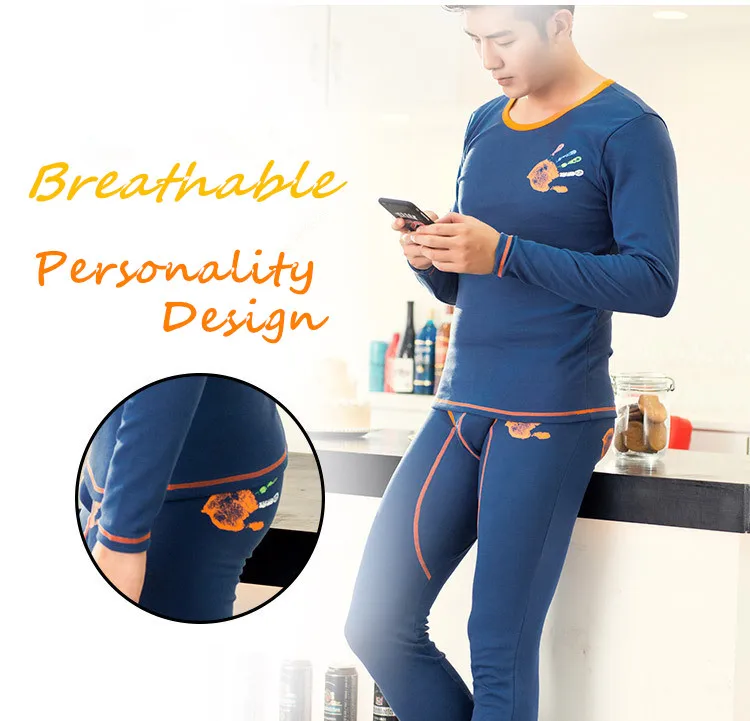 Мужские хлопковые термонаборы в клетку с низкой талией и принтом | Мужская одежда