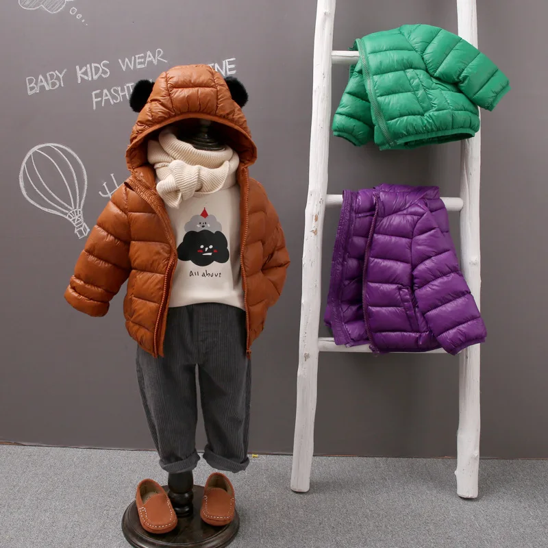 Зимний пуховик для девочек и мальчиков детские милое пальто куртка дети