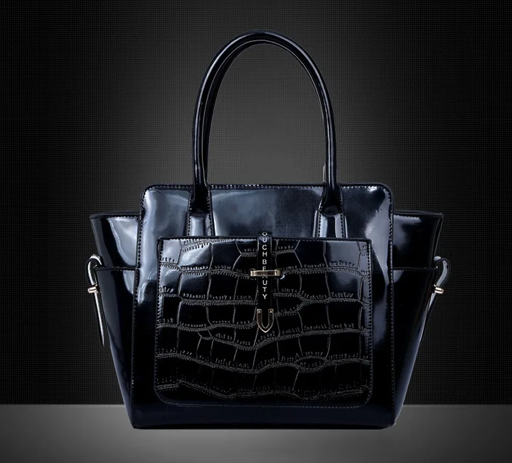 2015 new brand Emboss Genuine Leather women bags hand bag ladies shoulder patent tote 8853 | Багаж и сумки