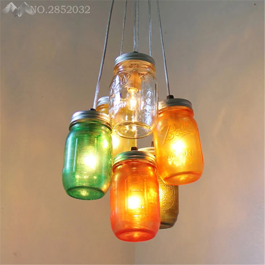 Современные креативные цветные карамельные банки подвесные светильники