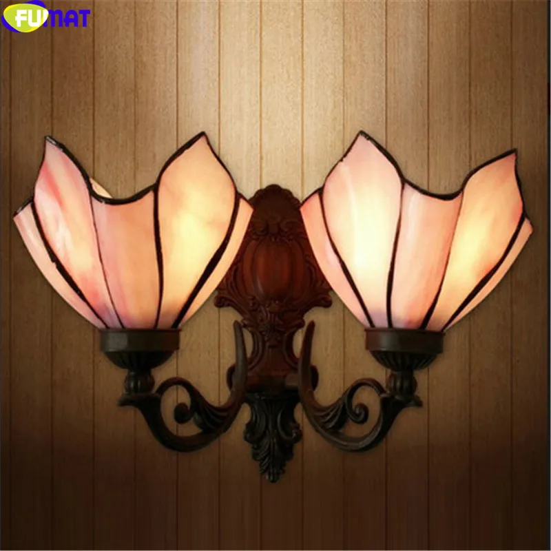 Настенная лампа FUMAT в стиле Тиффани цветное стекло с затенением светодиодный