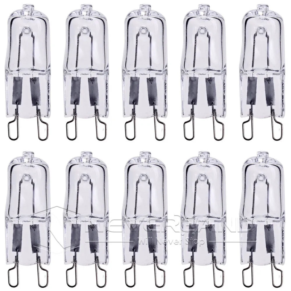 10 шт 12V G4/220-240 V G9 5/10/18/20/25/40/50 Вт галогенная капсулы светильник лампа высокой яркости теплый белый Свадебная вечеринка украшения