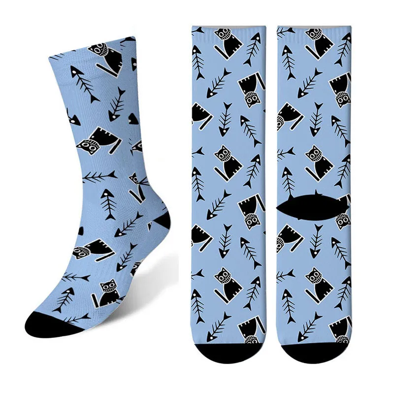 Счастливые забавные носки индивидуальность мужчины и женщины хлопчатобумажные