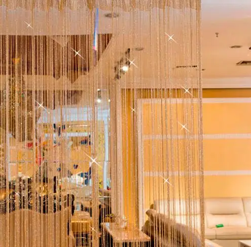 

300x300 cm Modern Cute Flash Line Shiny Tassel String Door Curtain Window Room Divider Curtain Valance Home Decoration