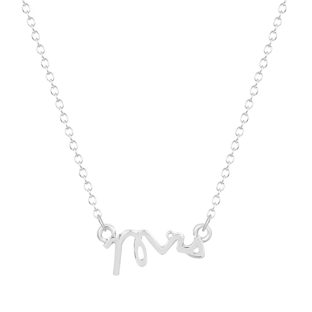 Посеребренная Любовь Ожерелья с буквой для женщин обручальное сердце свадебные