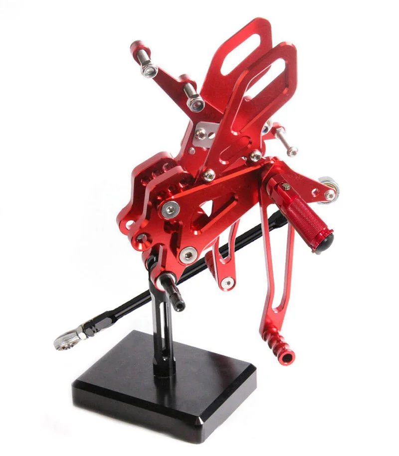Waase ЧПУ Регулируемый Rcing Rider Сзади наборы для ухода за кожей Rearset Подножка для ухода за кожей ног колышки Kawasaki Ninja ZX10R ZX-10R 2004 2005 - Цвет: Red
