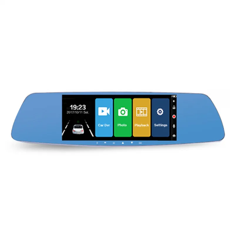 7 дюймов Экран Автомобильный видеорегистратор Двойной объектив заднего вида Hd