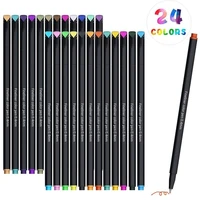24 colors fine liner pen set art marker drawing colorful liquid ink pens creative painting pens stationery school supplies hook
