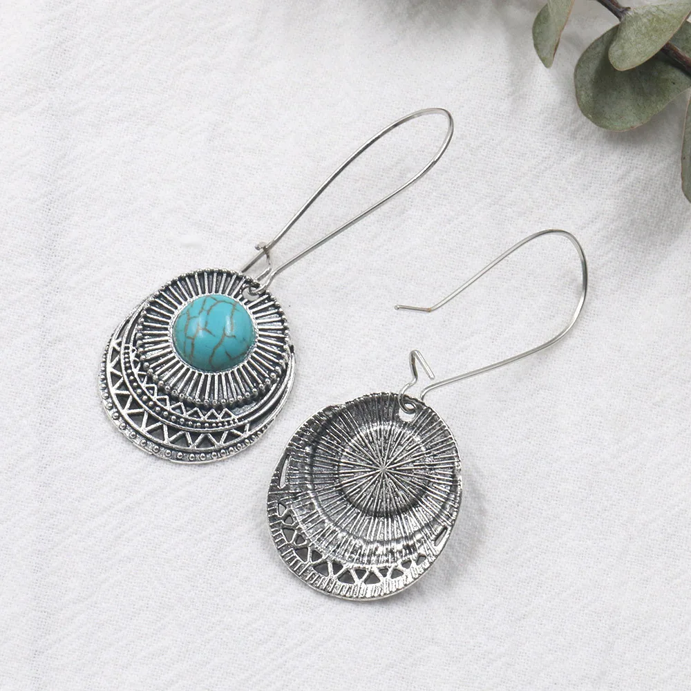 Стильные винтажные серьги HONGYE для девочек декоративные круглые очаровательные