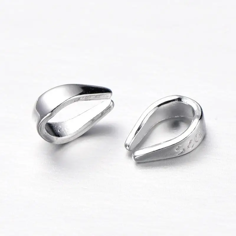 

Sterling Silver Snap on Pendant Bails, Platinum, 5.5x4x1.8mm, Hole: 1.3x2.8mm