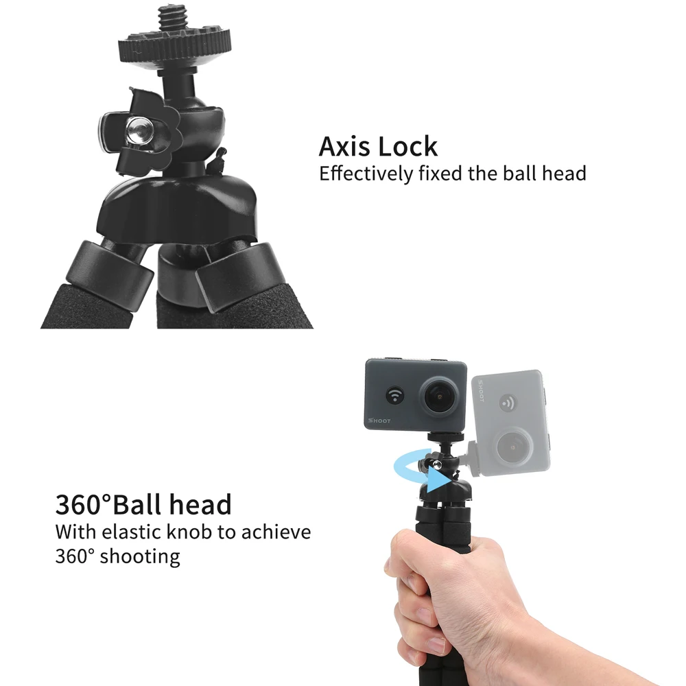 Гибкий штатив с осьминогом для GoPro 8 7 5 Black Xiaomi Yi 4K Sjcam Dslr с зажимом для телефона, подставка для планшета, крепление для мобильного телефона