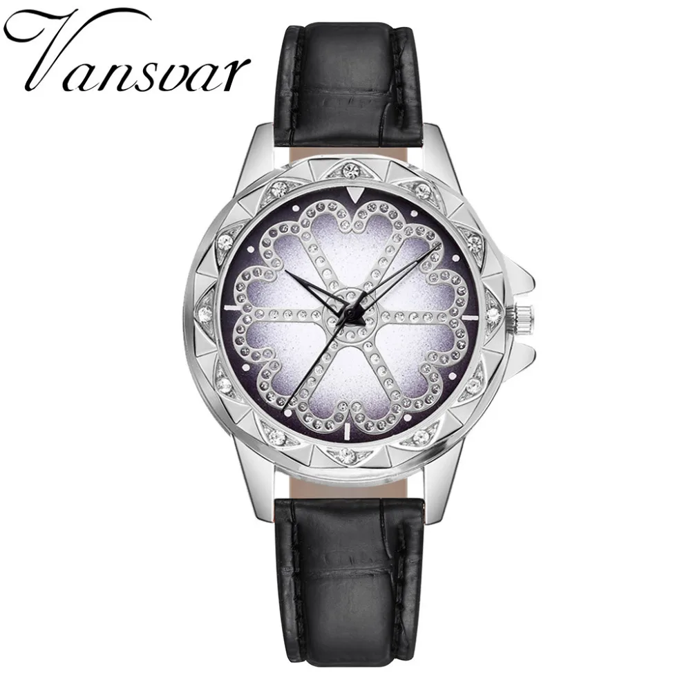 Часы Vansvar женские кварцевые с кожаным ремешком аналоговые наручные Роскошные