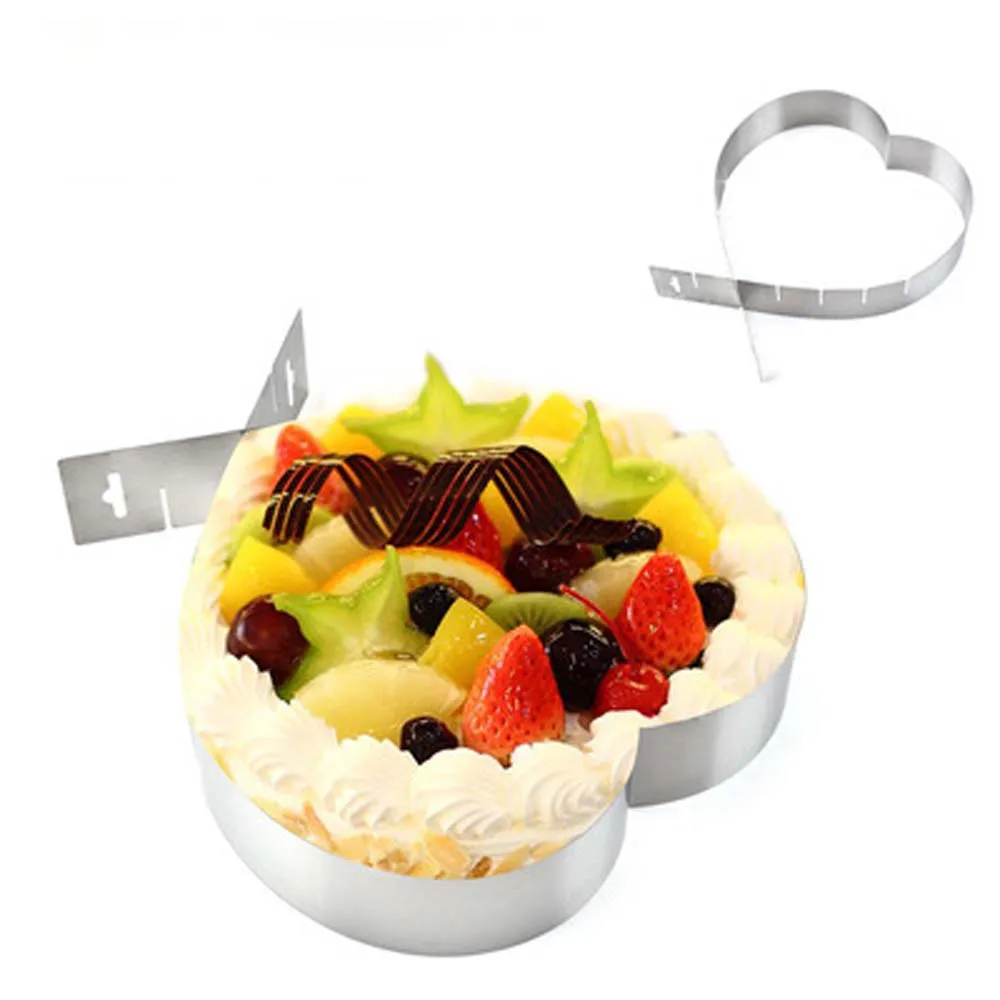 2019 горячая Распродажа Нержавеющая сталь мусс сердце кольцо для торта Форма слой