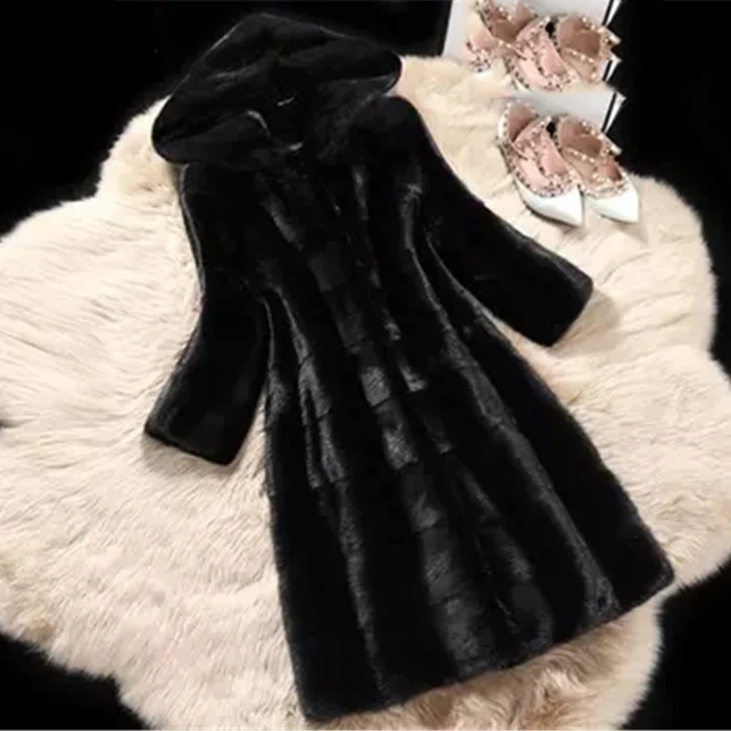 Winter Fur Coat in Women's Faux fur coat hoodies winter fur jacket women coats and jackets new winter long fur coat GG