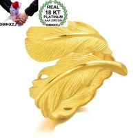 omhxzj wholesale european fashion woman man party wedding gift leather open resizable 18kt yellow gold ring rr758