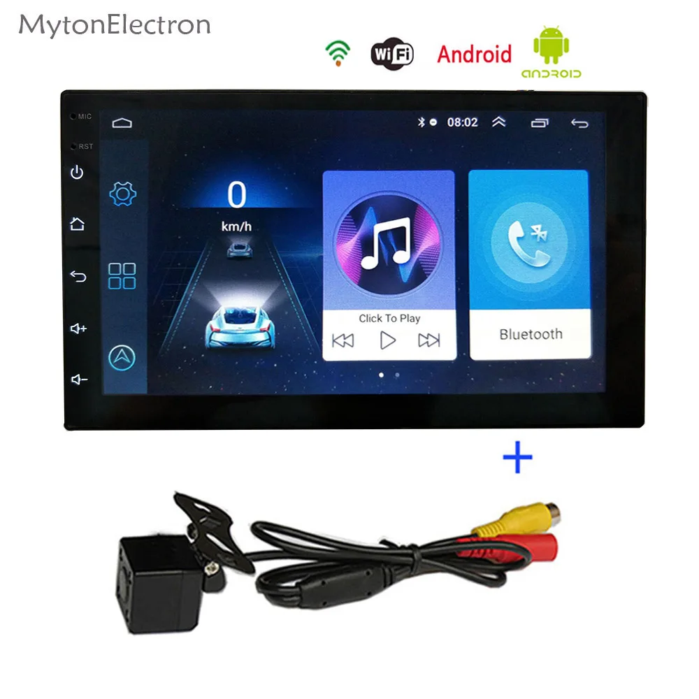 Android P and Cam 4d 2Din Android стерео Bluetooth gps навигация wifi стерео видео 7 дюймов авто кран ПК настольный Универсальный Автомобильный мультимедийный плеер - Цвет: Android P and Cam 4d