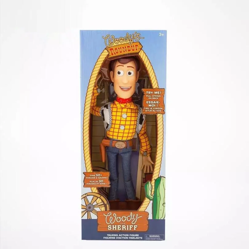 woody with box 43 см История Игрушек 4 говорящая Вуди Джесси экшн-игрушка фигурки ковбой модель игрушки Детский Рождественский подарок - Цвет: woody with box