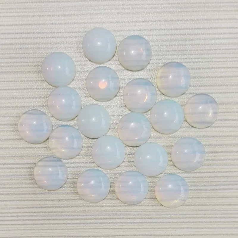 

Wholesale fashion 12x12mm natural Opalite stone round beads charm opal CAB CABOCHON loose beads for jewelry 50pcs/lot