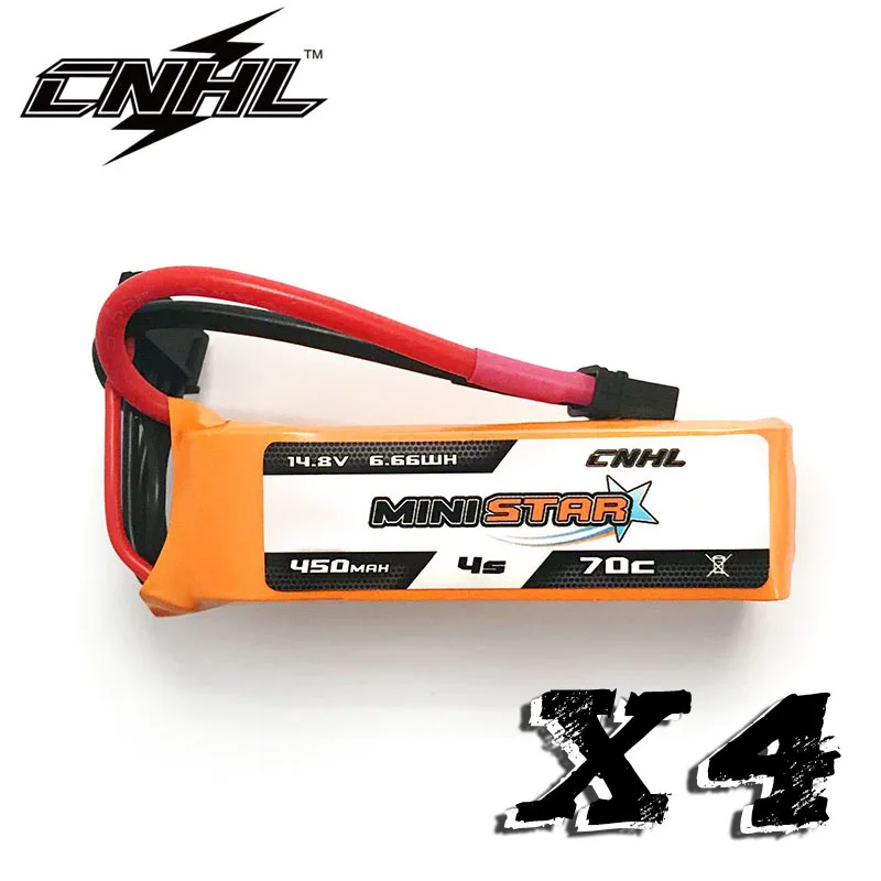 4 шт. CNHL Lipo 4S 14 8 в 450 мА/ч системный блок 70C Battery XT30 для радиоуправляемого