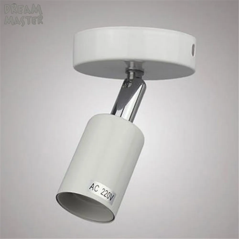 white ceiling light Современный E27 держатель Трековый светильник, вращающийся Трековый светильник ing для магазина торговый центр светильник ing Лампа Белый Черный точечный потолочный светильник - Испускаемый цвет: white ceiling light