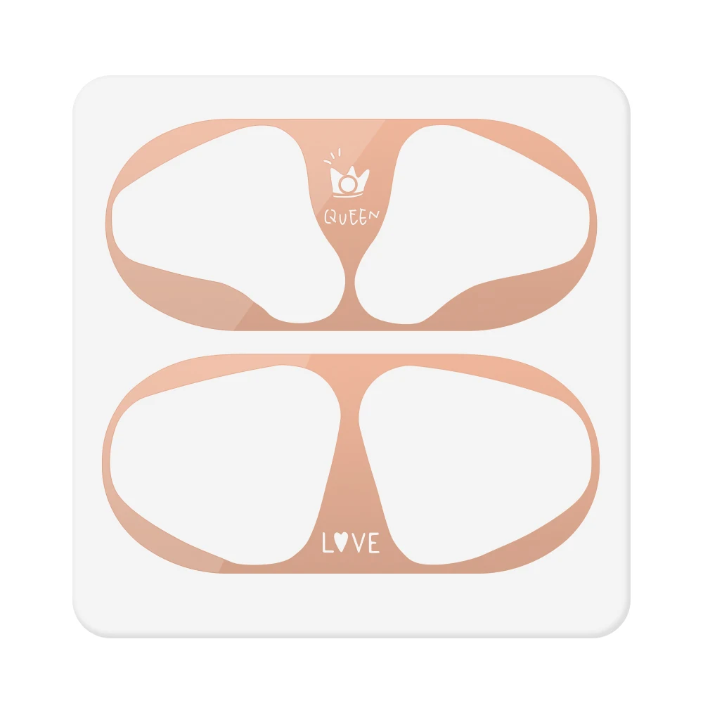 C2Rose Ультра-тонкая металлическая пыль для Apple Airpods 2 1 Зарядная коробка корпус для Airpods наклейки защитный чехол Coque аксессуары - Цвет: C2Rose