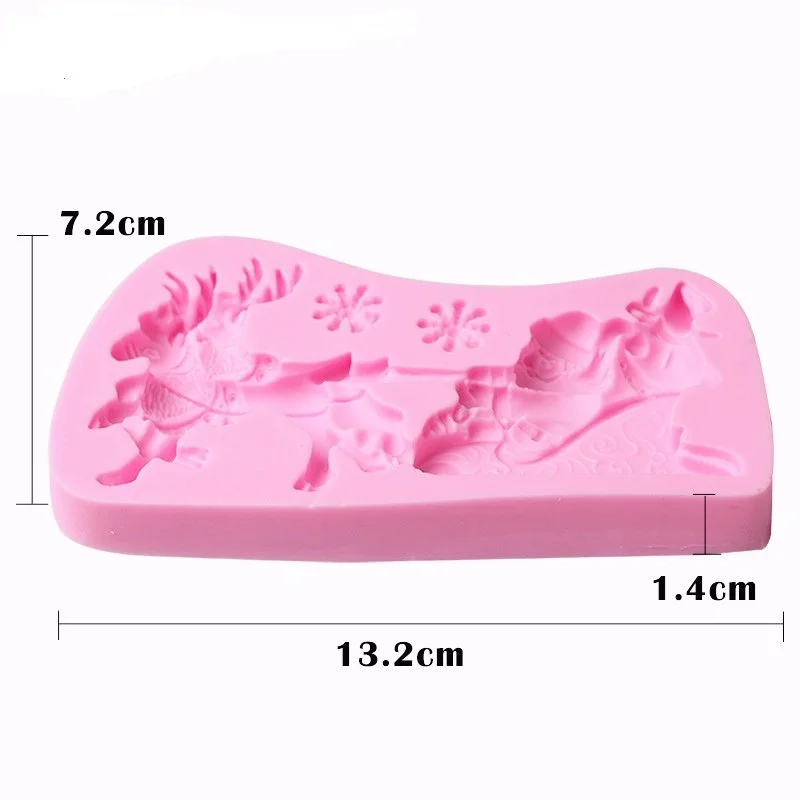 Форма для мастики в виде Санты лося силиконовые инструменты выпечки высокая