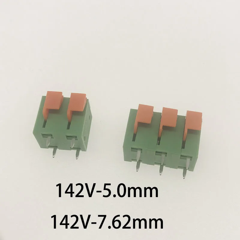 5 шт./лот 2Pin шаг 5,08 мм 7,62 мм зеленый цвет Весна PCB клеммный блок DG142V/DG142R разъем
