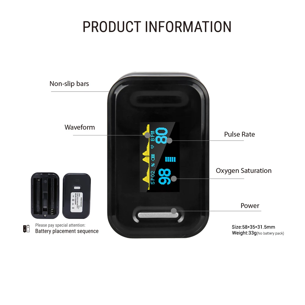 Цифровой пальцевой Пульсоксиметр SPO2 PR индикатор насыщения кислородом OLED oxitmetro de pulso+ черный чехол/сумка опционально