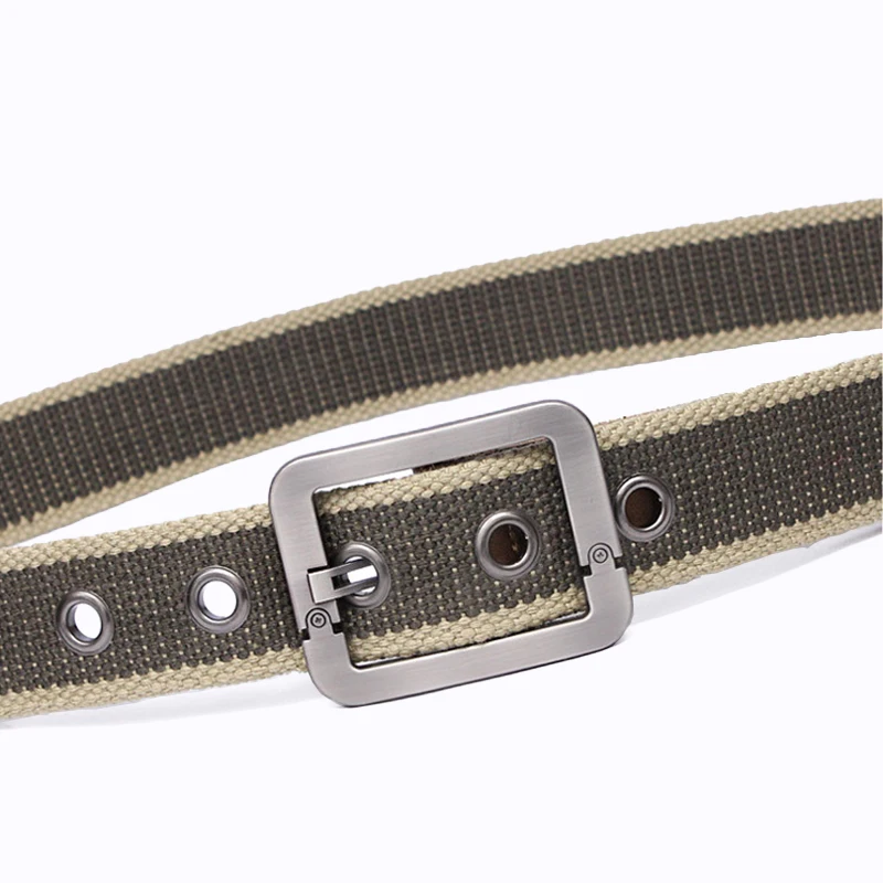 TESHI PATEHot new leisure wild male pin buckle belt canvas men Jeans with the trend of personality Designer thick durable design |