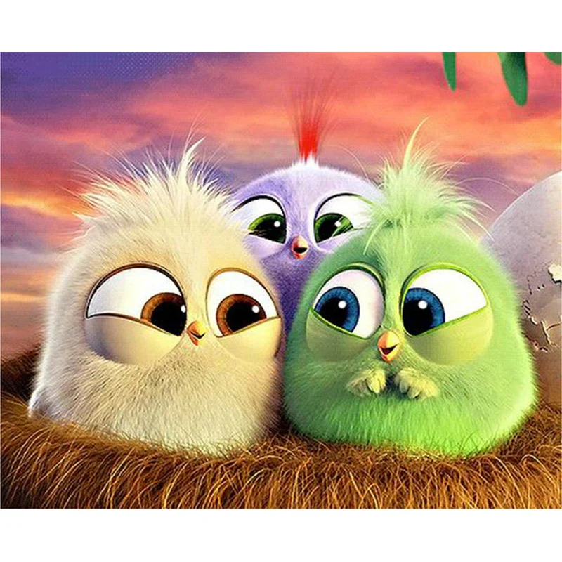 YIKEE алмазная живопись злые птицы вышивка большая Алмазная картина сделай сам