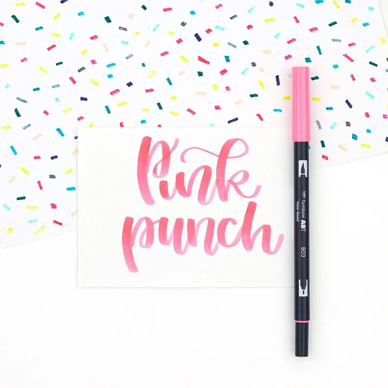 803 TOMBOW AB-T художественная кисть Ручка японская каллиграфия ручка 96 цветов Двойные головки Профессиональный водный маркер ручка для рисования - Цвет: 803