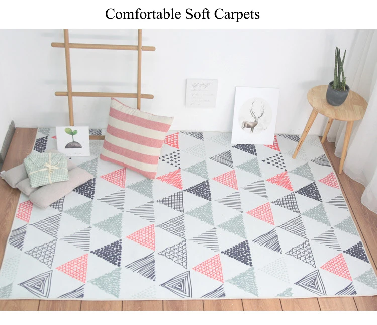 Ins Hot Fashion Carpets For Living Room Bedroom Kid Room Rugs Home Carpet Nordic Style Delicate Floor Mat Anti-Slip Area Rugs