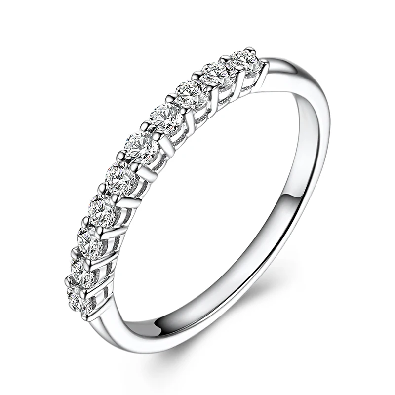 Кольцо BAIHE из белого золота 18 карат с натуральными бриллиантами обручальное