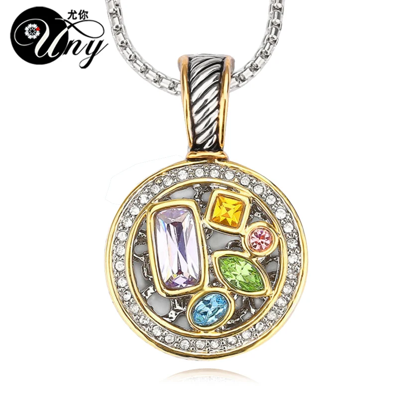 

UNY Multicolor Necklaces Pendants Crystal Round Necklace Pendant Women Antique Necklaces Pendants Charms Necklace Pendant