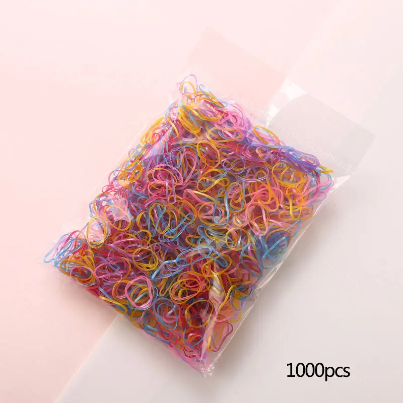 AIKELINA 1000 шт./пакет(маленькая посылка) ребенок ТПУ держатели для волос Резинки из эластичной ткани для девочек с галстуком-бабочкой резинка для волос аксессуары - Цвет: NO8