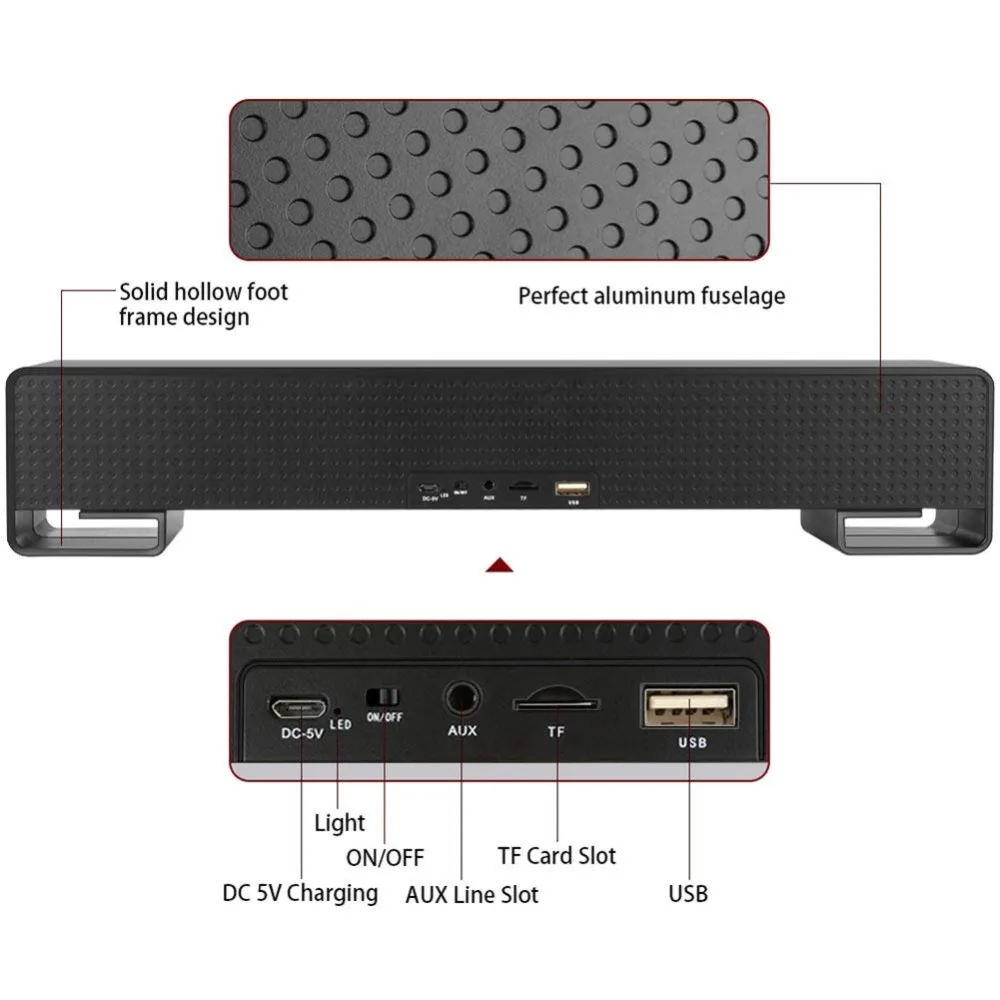 ТВ Sound Bar стол будильник bluetooth динамики Поддержка ЖК дисплей Дисплей Hands free fm радио