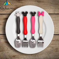 qshare baby tableware dessert spoon for children feeding spoon fork baby gadgets feedkid childrens cutlery for kids baby stuff