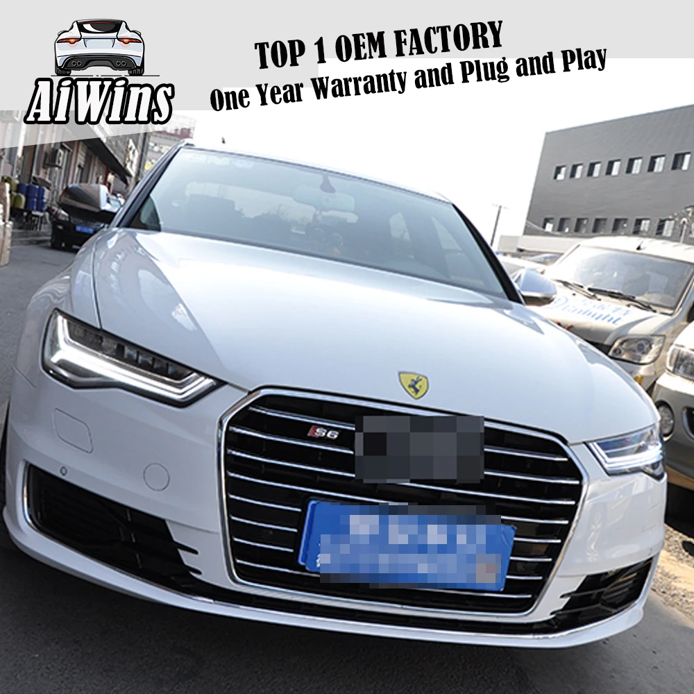 Aiwins для Audi A6 A6L C7 2012 2017 передние фары в сборе светодиодный DRL ангельские линзы