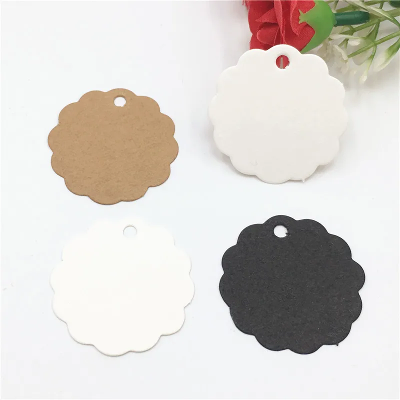 

500pcs 3 color kraft Round Tags Gift Packing Labels Blank Ladies Jewelry Price Label Accept Customize Logo MOQ:1000pcs