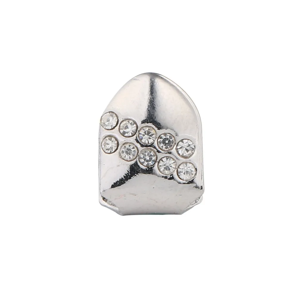 4 цвета CZ Циркон проложенные одиночные зубы Grillz Косплей вечерние
