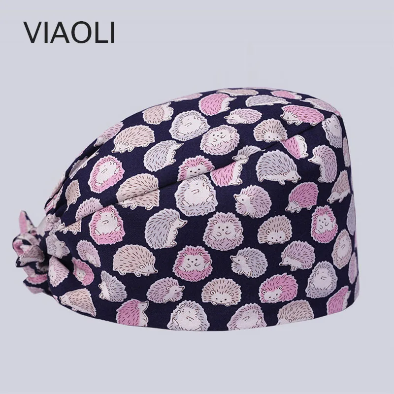 Viaoli хирургический Шапки для обувь для мужчин и женщин с sweatband хлопок медицинская Шапки изготавливается на заказ - Цвет: photo