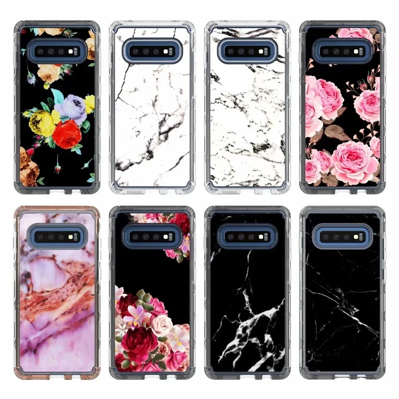 Чехол для Samsung Galaxy S10 Plus S10E чехол полная защита 3 в 1 Броня ударопрочный мраморный