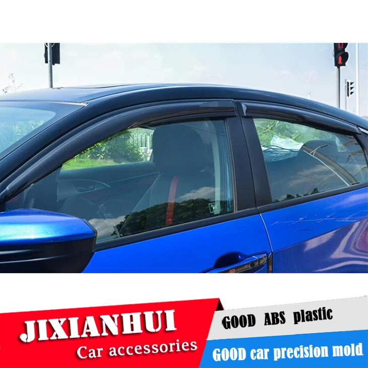 Для Honda civic Window козырек для 2016 2018 Vent Shades Защита от солнца и дождя дефлектор 4
