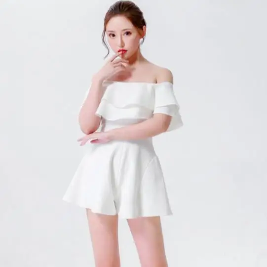 Женский комбинезон Летний 2019 одежда сексуальный белый розовый винный короткий