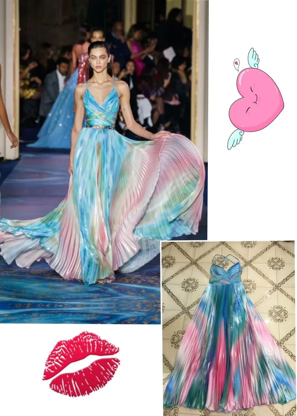 

High Quality Celebrity Slip Colorful Long Dress Evening Party Noble Dress