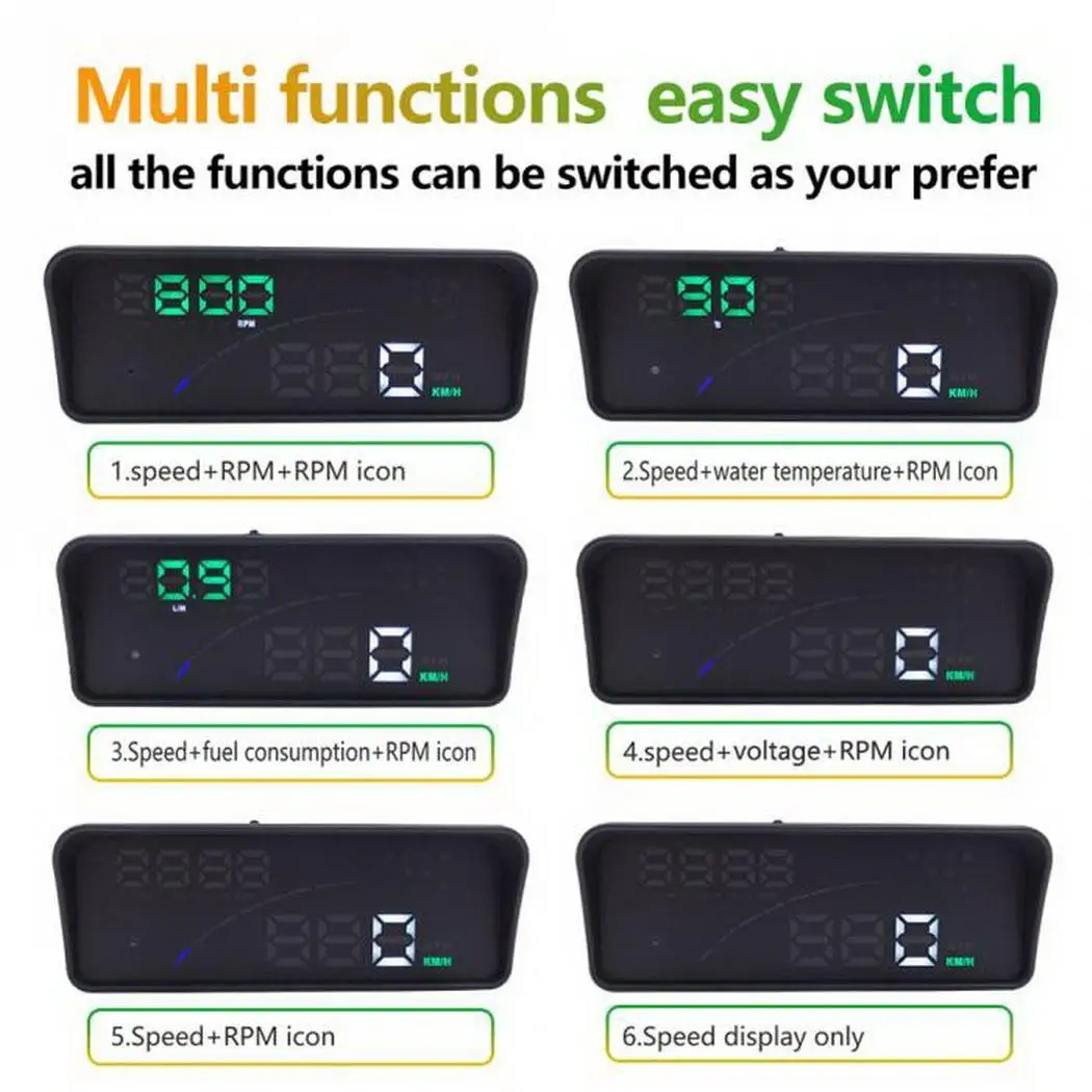 P9 3 6 дюймов OBD HUD Автомобильный дисплей на бортовой компьютер hud Дисплей