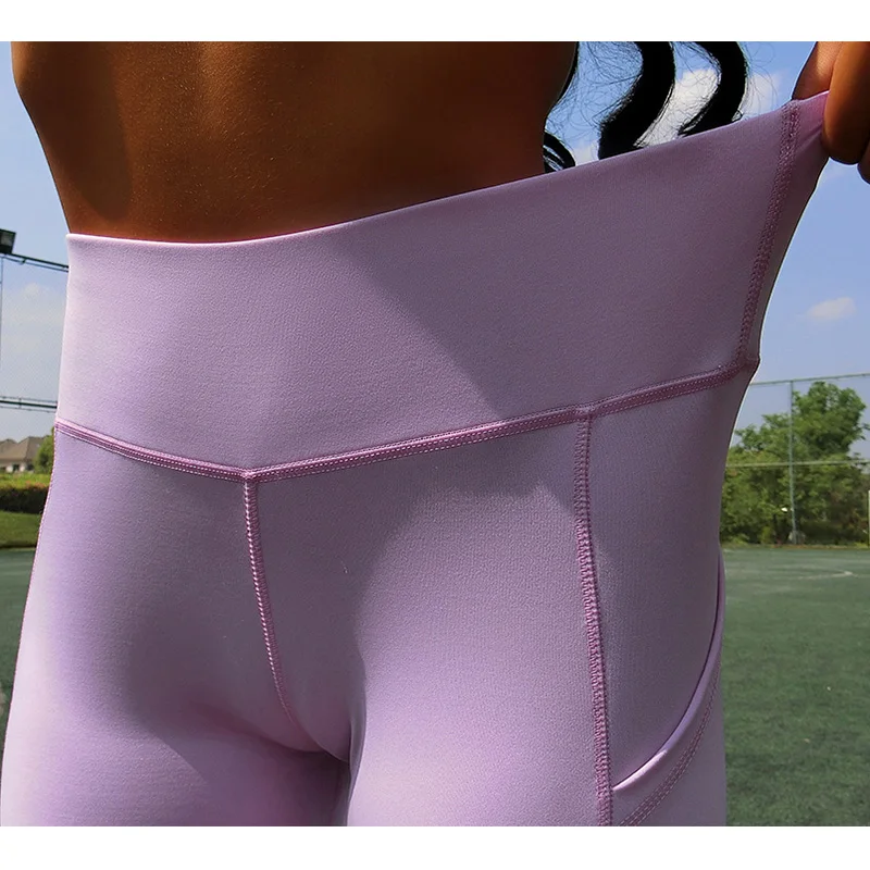 Женские летние короткие леггинсы для фитнеса с карманом тонкие спортивные брюки